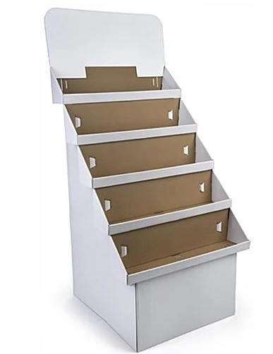 Cardboard Display for Floor, 5 Tiers, Removable Header