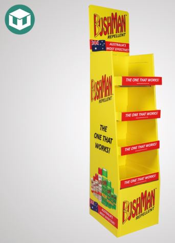 Yellow cardboard display stand