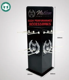Black three-sided hook display Black three-sided hook display