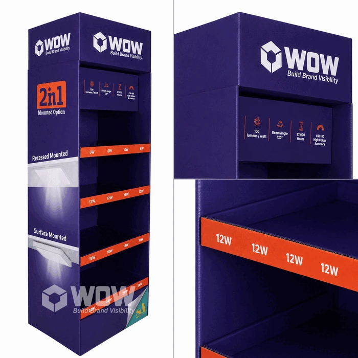 Cardboard Display Stand For LED Lighting factory