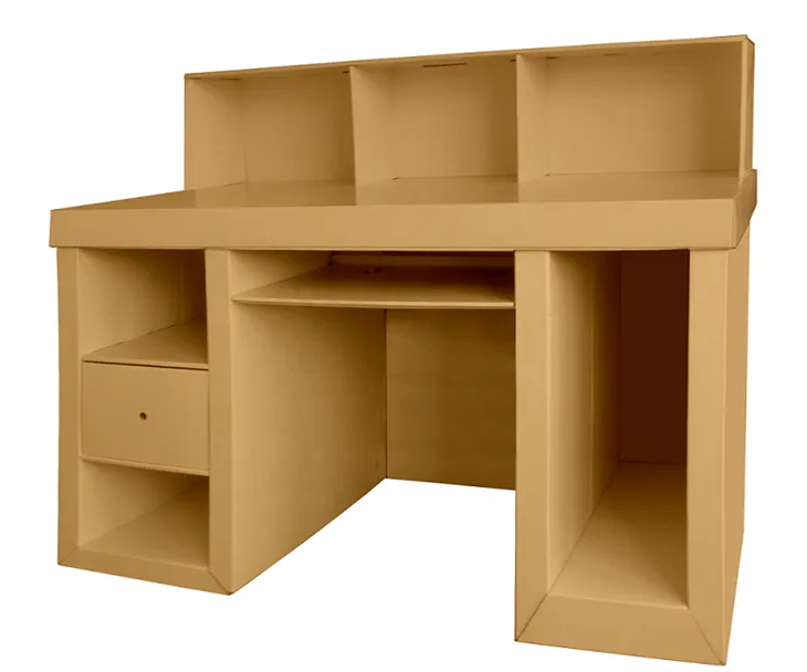 cardboard desk
