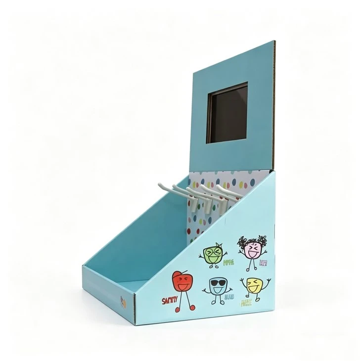 Cardboard Counter Display With LCD Screen