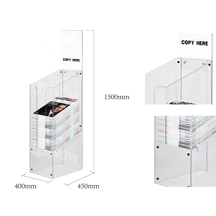 Custom Acrylic Rack With Square Bin For Magazines best