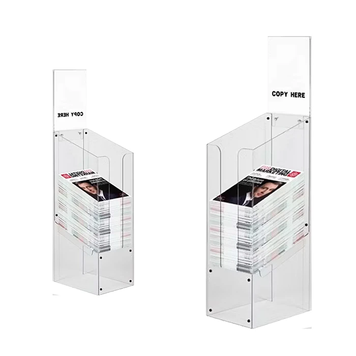 Custom Acrylic Rack With Square Bin For Magazines suppliers