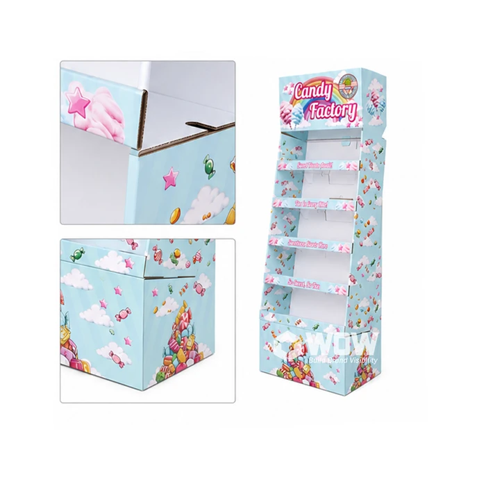 Custom Cardboard Shelf Display For Candy, Snacks factory