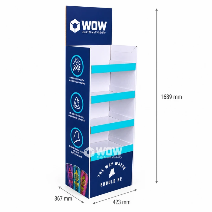Energy Drink Cardboard Floor Display Stand Design suppliers