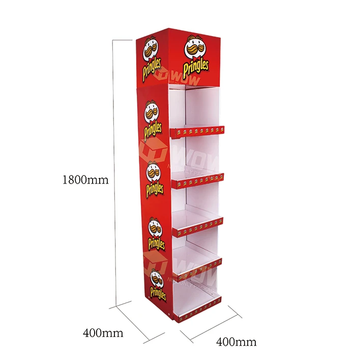 Free Standing Corrugated POP Potato Chip Display Stand