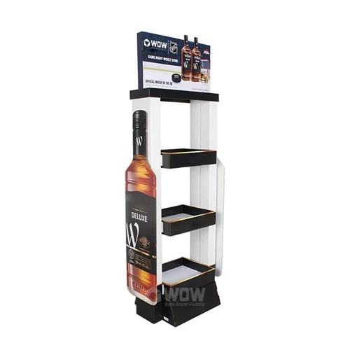Custom Corrugated Cardboard Liquor Display Stand for Supermarket Promotion