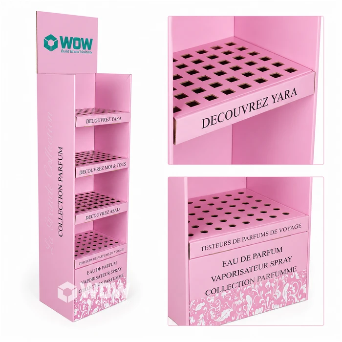 Perfume Cardboard Floor Display Stand Design factory