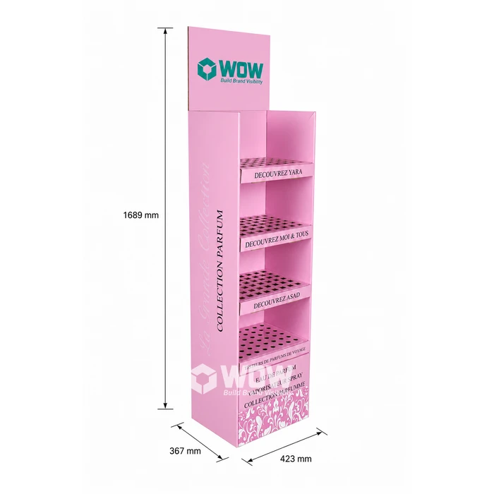 Perfume Cardboard Floor Display Stand Design suppliers