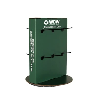 Peg Hook Cardboard Countertop Display Stand For Phone Accessories