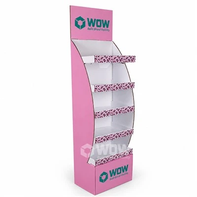 Pink Beauty Merchandising Display Stand For Cosmetics