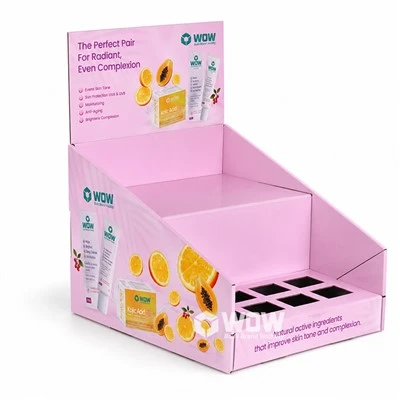Skincare Cardboard Counter Top Display Stand