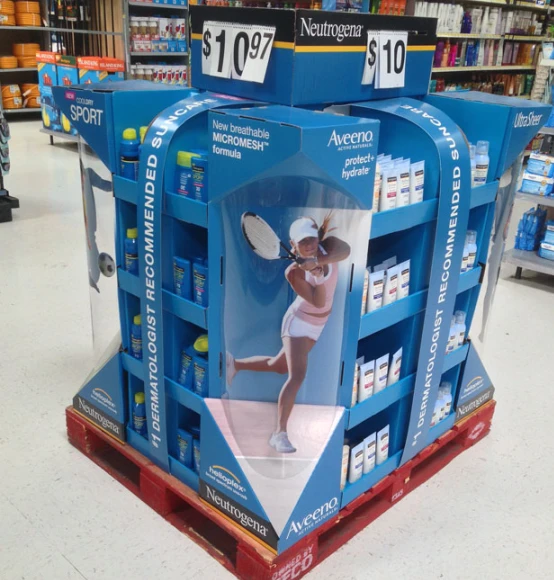 Neutrogena Paper Pallet Display Stand