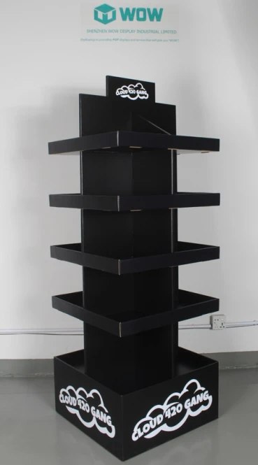 Black Four-sided Custom Cardboard Display Rack