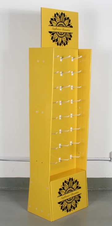 Customized Yellow Doublesided Hook Cardboard Display