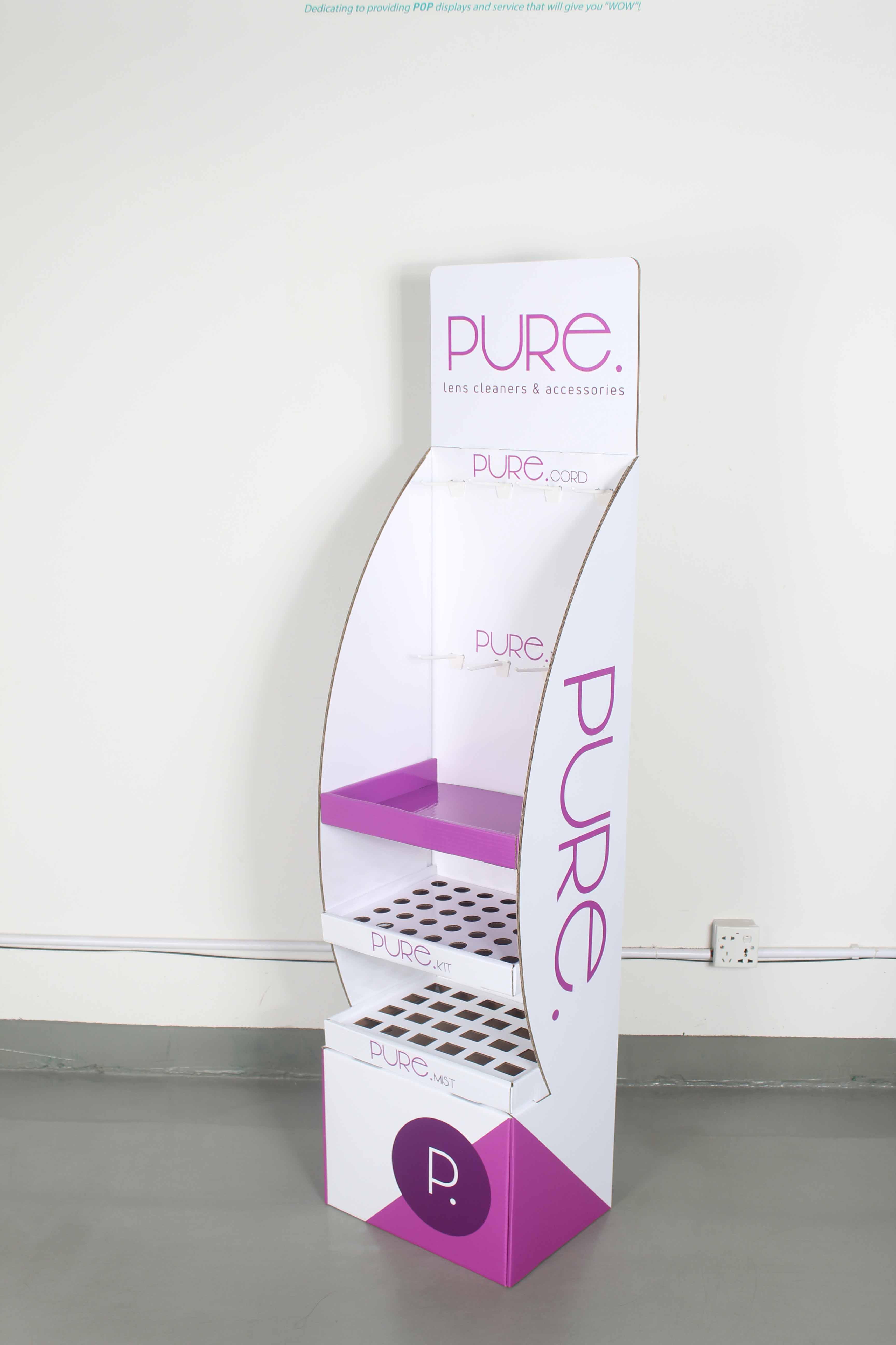 Custom Corrugated Cardboard Hook Floor Displays