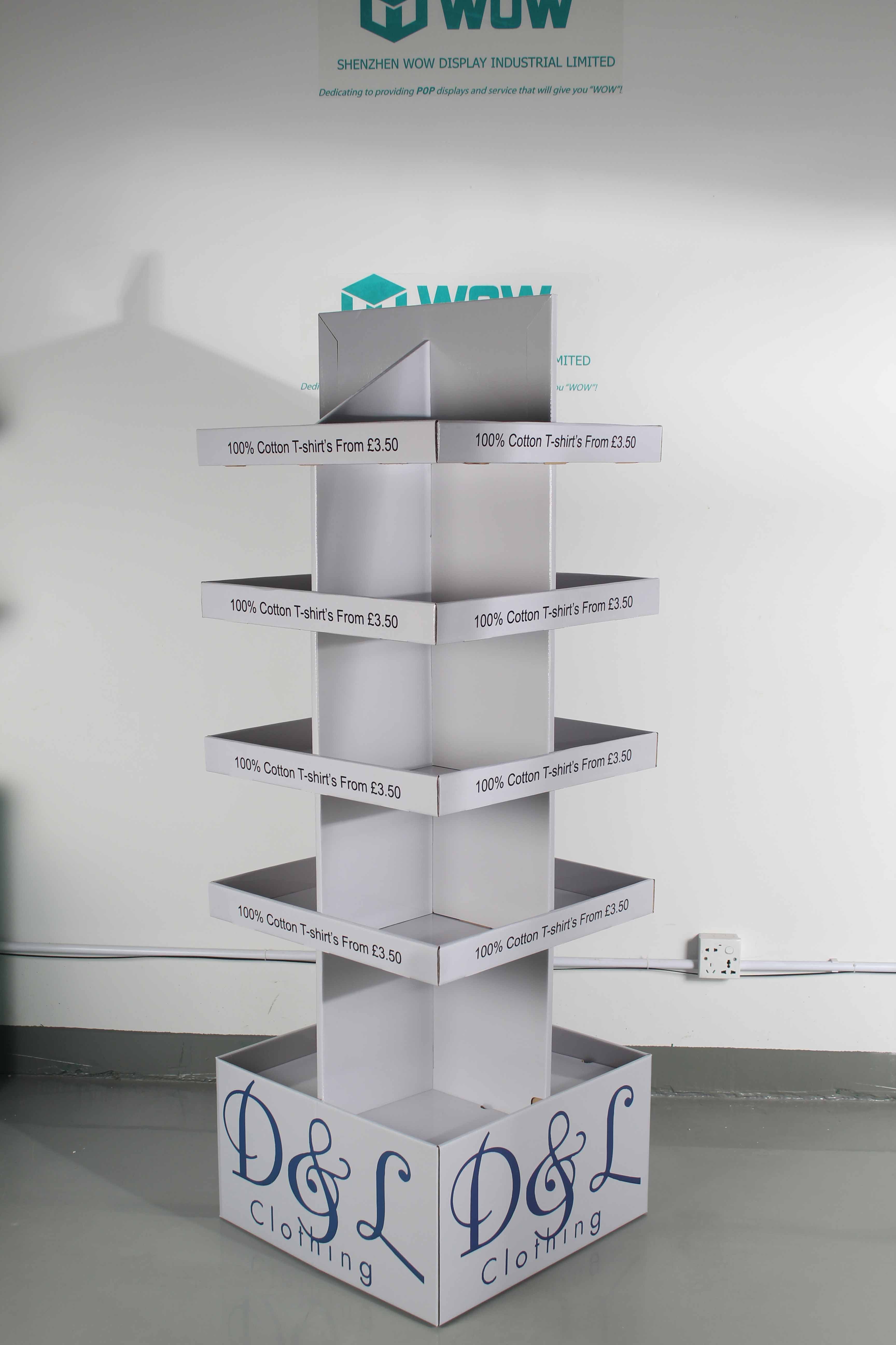 Supermarket Clothing Socks Promotional Paper Display Stand