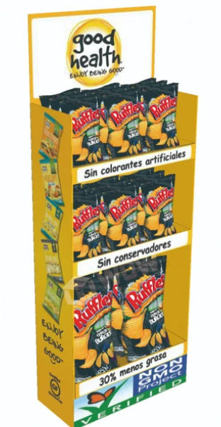 Custom Snacks Potato Chips Floor Cardboard Display