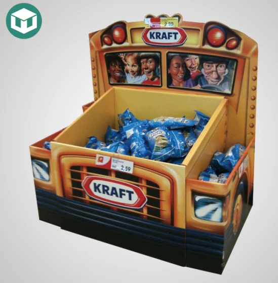 Customized Dump Bin Car Food Cardboard Display