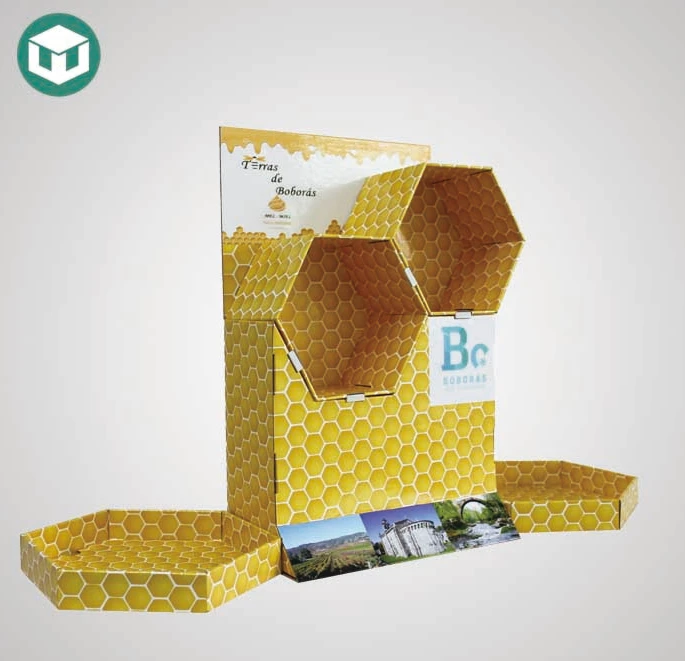 Point Of Purchase Cardboard Honey Display