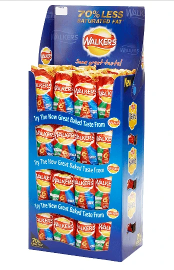 Supermarket Professional Cardboard Food Snacks Display Stand For Chips Of Pot...