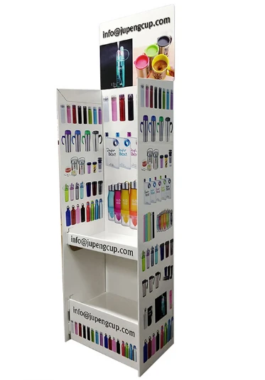Floor Display For Bottles Retail Store, Floor Coffee Cups Display Corrugated ...