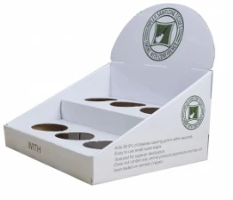 Custom High Quality Cardboard Paper Coffee Tea Cups Counter Top Display