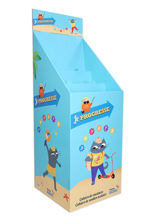 Printed Custom Cardboard Floor Bin Display For Sales