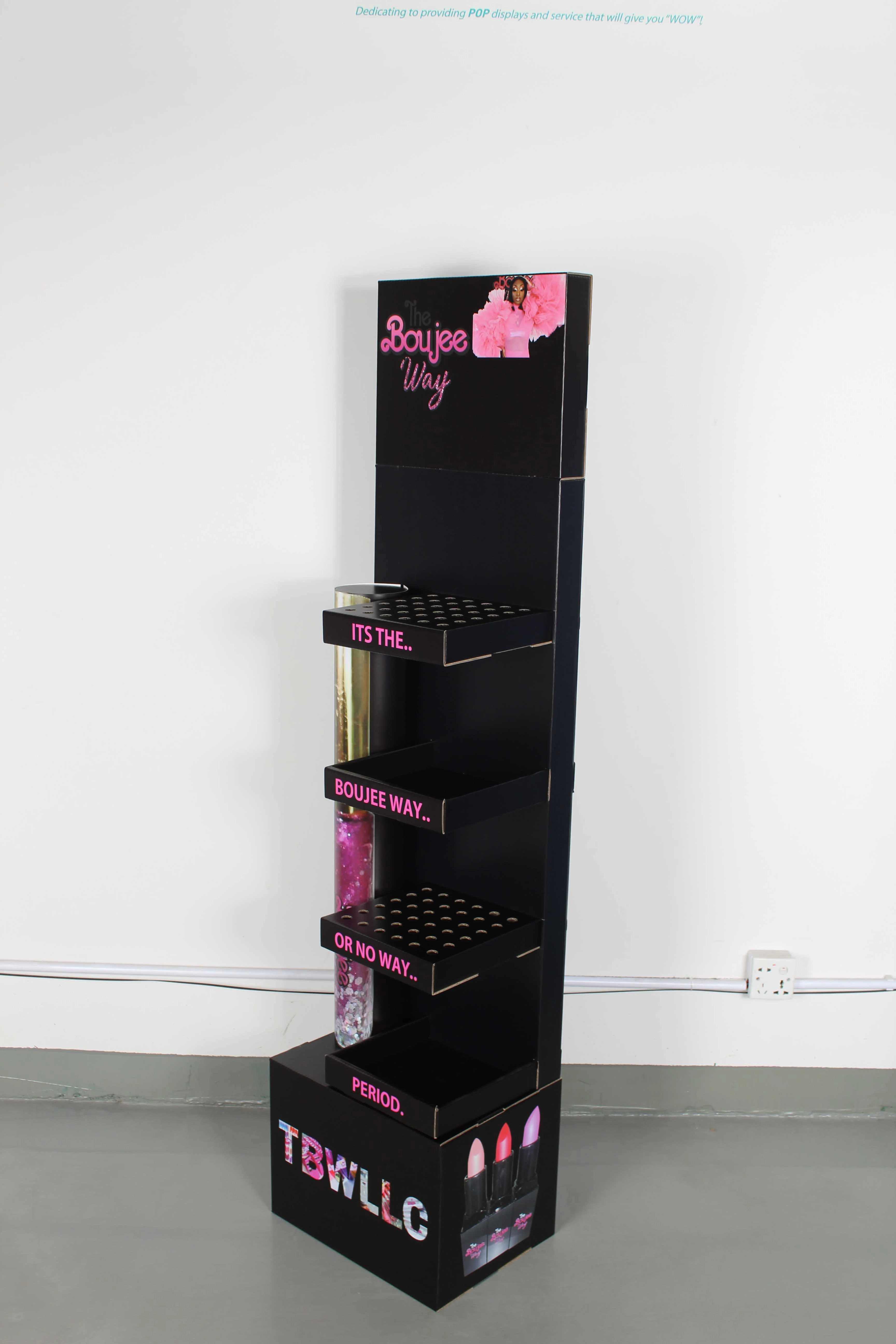 Cardboard Freestanding Display Stand For Make Up