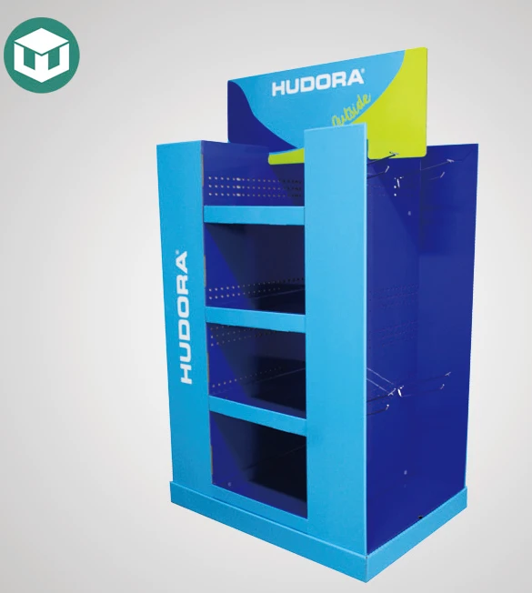 Promotional Cardboard Pallet Display With Hooks For Electronics