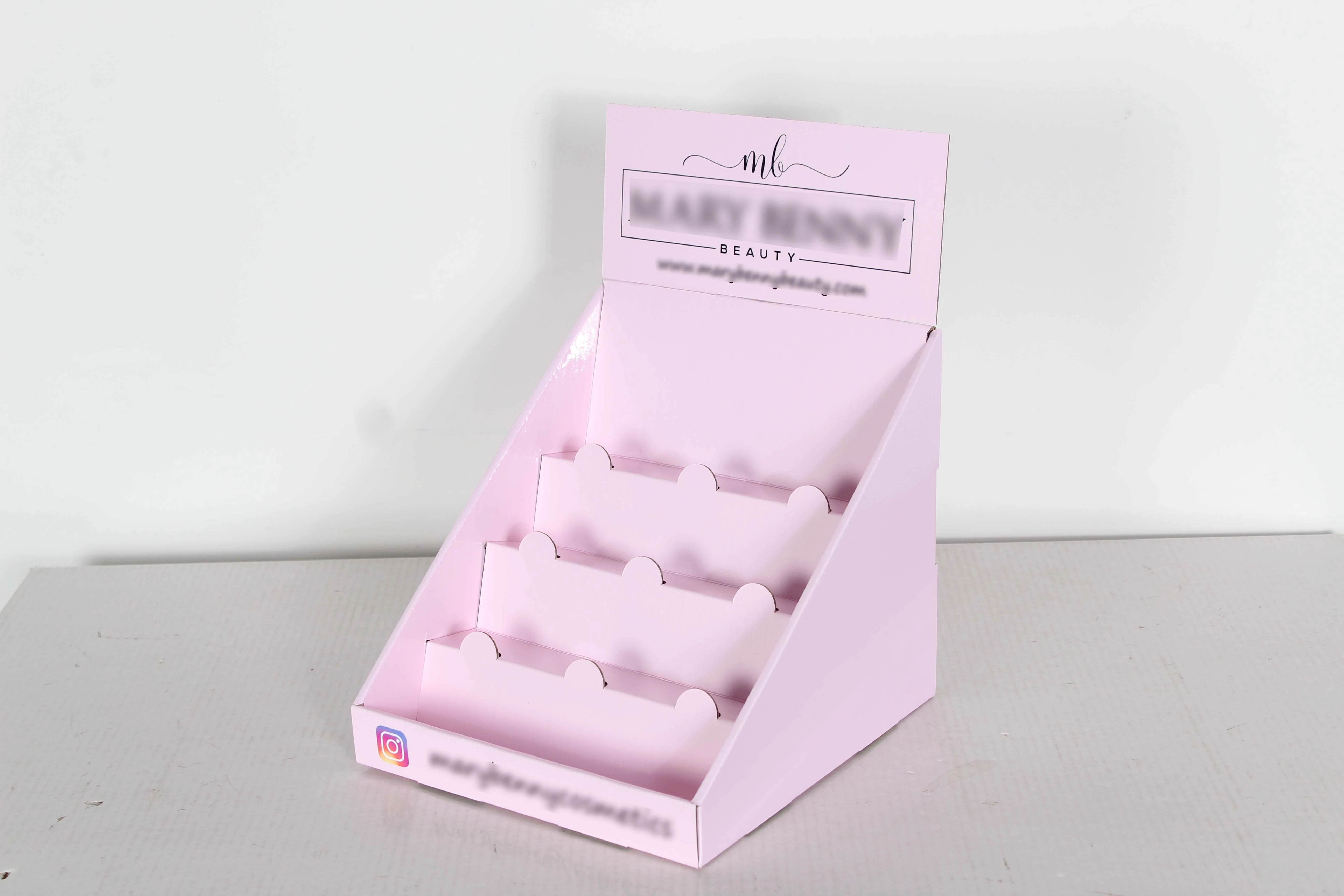 3 Tiers Corrugated Cardboard Counter Top Display Unit For Books/Magazines