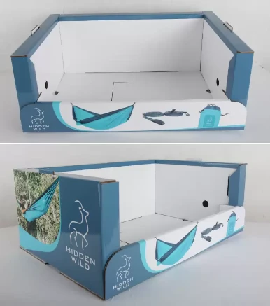 Promotional Cardboard Stackable WOW PDQ Display For Hammock