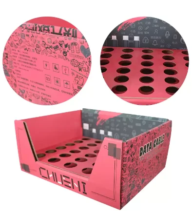 Promotional Cardboard Counter Display Tray For Fast Charging Data Cable