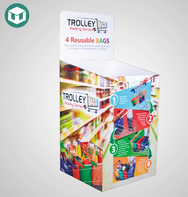 POS Square Cardboard Dump Bin Display For Socks