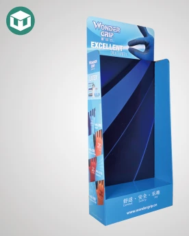 Blue Glove Hook Cardboard Display