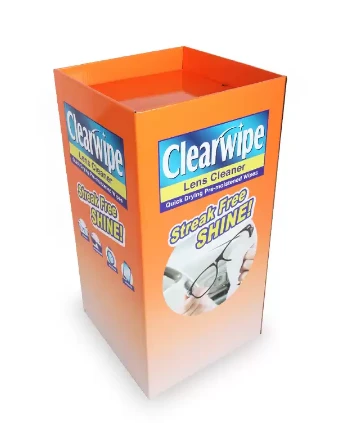 Cardboard Corrugated Dump Bin Display Stand For Clear Wipe