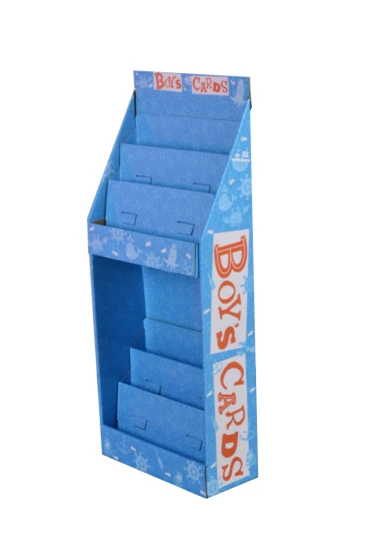 Recyclable POP Cardboard Floor Display Stand For Cards