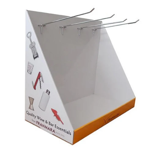 Custom Recyclable Cardboard Counter Display With Tier Hook Rotating Plate