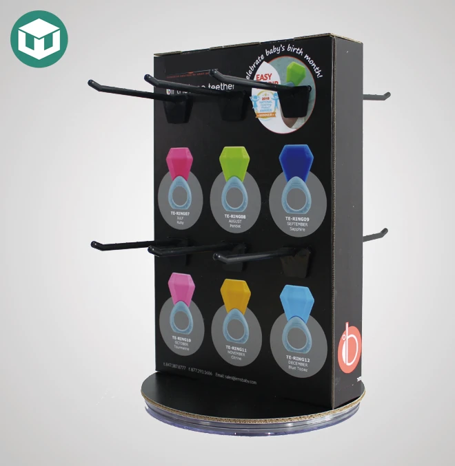 Customized Cardboard Floor Display Stand With Hook