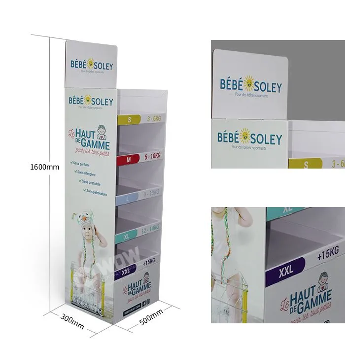 Baby Diaper Floor Display Stand For Maternal Stores