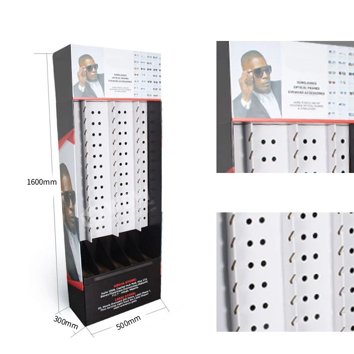 Cardboard Sunglasses Floor Display Rack Stand