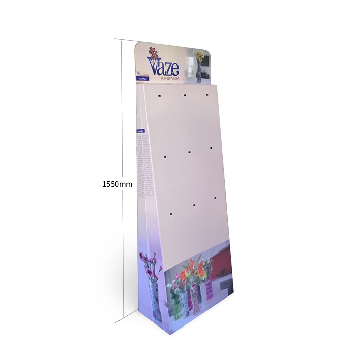 Hook Corrugated Cardboard Floor Display Rack